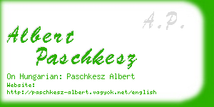 albert paschkesz business card